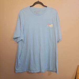 Girlie Girl Originals Think Happy Beach Happy Blue Graphic T-Shirt 2X
